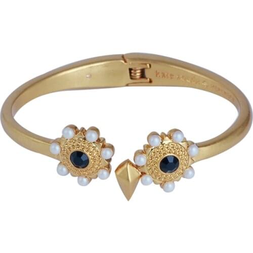 American designer fashion personality lovely night elf owl inlaid with pearls can open bangle girls