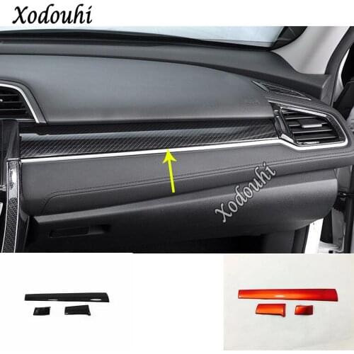 Car Sticker Inner Console Central Control Navigation Air-Condition Trim Frame 3pcs For Honda Civic 10th Sedan 2019 2020 2021