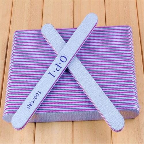 Free ship! Hot 5pcs/lot 100/180 Sanding Buffer Nail Art Polish Files Wood Crescent Sandpaper Grit Nail Art Tools for manicure