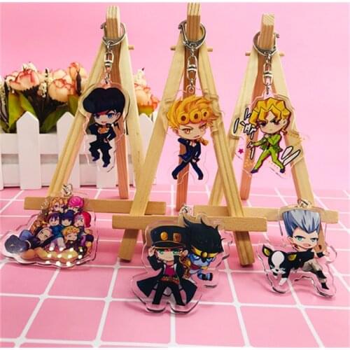 Anime JOJOs Bizarre Adventure Giorno Giovanna Golden Wind Acrylic Pendant Keychain Figure Collection Model Toy Gifts Cosplay