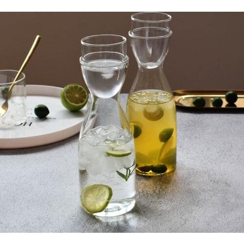 Nordic Style New Transparent Glass Pot Cup Creative Glass Flower Tea One Drink Simple Juice Cup Heat-Resistant Cold Water Jug