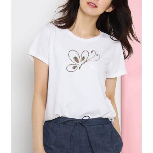 Color Butterfly Cute T-shirts Women Summer Fashion 2021 New Lady Clothes Hip Hop Short Sleeve Tops Harajuku Oversize Tees Female