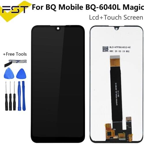 6.09''For BQ Mobile BQ-6040L Magic BQ6040L BQ 6040L BQ-6040L LCD Display Screen Touch Sensor Digitizer Black Color+Tape&Tool