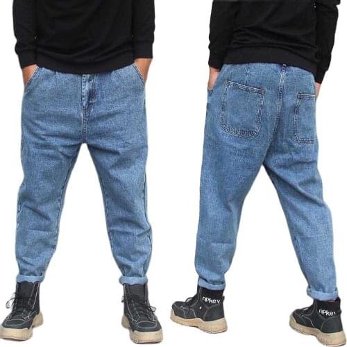 New Fashion Harem Jeans Men Casual Denim Pants Loose Baggy Trousers Steetwear Joggers Men Clothing