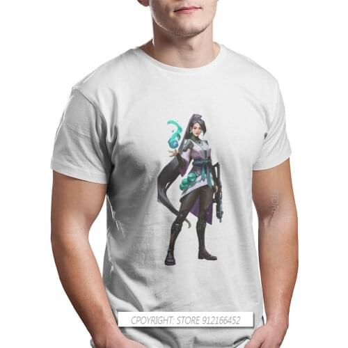 Valorant Agents Game Novelty TShirt For Men Sage Round Collar Pure Cotton T Shirt Personalize Gift Clothes OutdoorWear 3XL