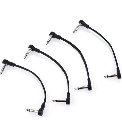 Ggiant AC-8 Guitar Effect Pedal Flat Patch Cables 6 Inch Length with 1/4 Inch Right Angle Connectors Patch Cable Kit 4 Packs