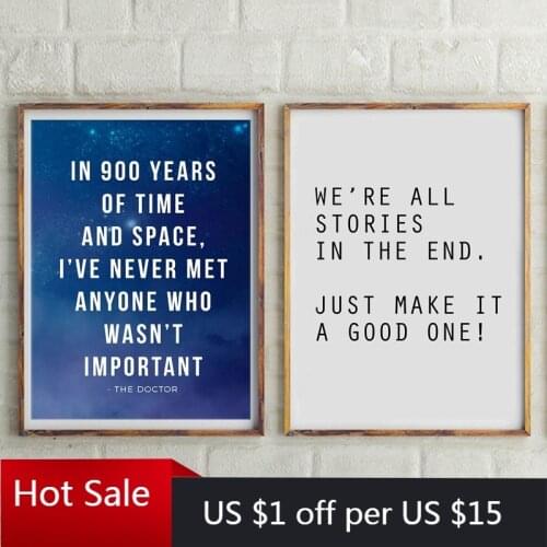 Doctor Who Quote Canvas Art Print and Poster Doctor Who Art Poster Canvas Painting Wall Picture Home Room Decor Wall Decor