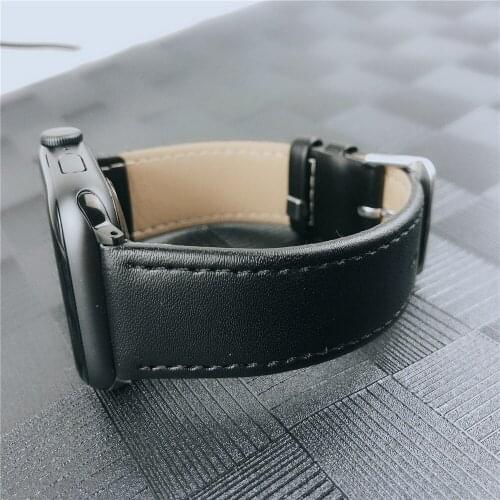 Leather watch strap for iwatch 5 4 bands 40mm 44mm pulseira correa for apple watch Series 3 band 38mm 42mm watchband wrist belt