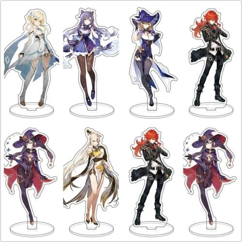 Anime Mondstadt Theme Jean Lisa Acrylic Stand Figure Desktop Decoration Collection Model Toy Cosplay Doll