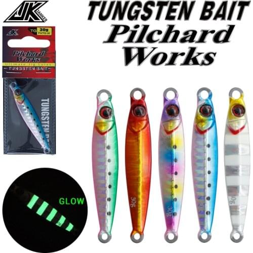 JK Metal Jig PWTG 10G 20G 30G Tungsten Steel Fixture Sinking Luminous Artificial Lure Seawater Fishing Bait