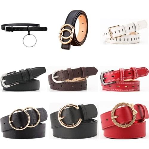 Fashion Womens Belt Casual Round BuckleWild Jeans Ladies Belts Business Square Buckle Dress Sweater Decoration Womens Belt