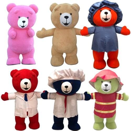 Inflatable Bear Mascot Costume Suits Party Game Dress Outfits Clothing Promotion Carnival Handmade Cartoon Character Advertising