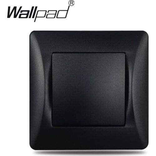 EU Standard 1 Gang Wall Switch Wallpad Matte Black 110V-240V 1 Way 2 Way Reset Push Button Switch On Off Light Switch EU BOX