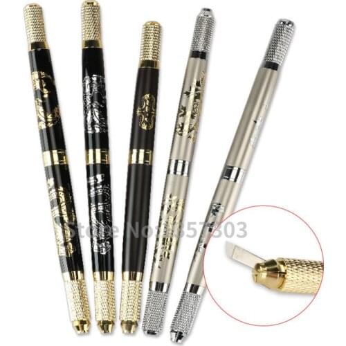 New Microblading Pen Tattoo Machine Permanent Makeup Eyebrow Tattoo Manual Pen with 2 pcs needle blade 5 styles to choose