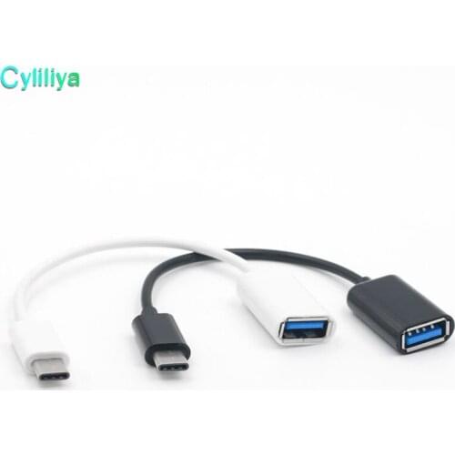 New Type C OTG Cable Adapter USB 3.1 Type-C Male to USB 3.0 A Female OTG Data Cable Cord Adapter White/Black 16.5cm