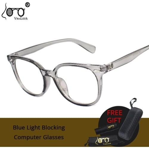 Blue Light Blocking Computer Glasses Anti Radiation Ray Transparent For Gaming Women Men Spectacles Case Clear Retro Eyeglasses