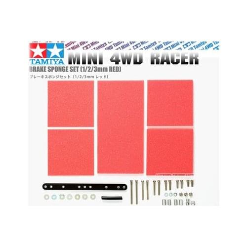 Original TAMIYA 4WD Mini Racer Red Brake Sponge Set Accessories 15492 Car Landscaping Parts Set For Model Car