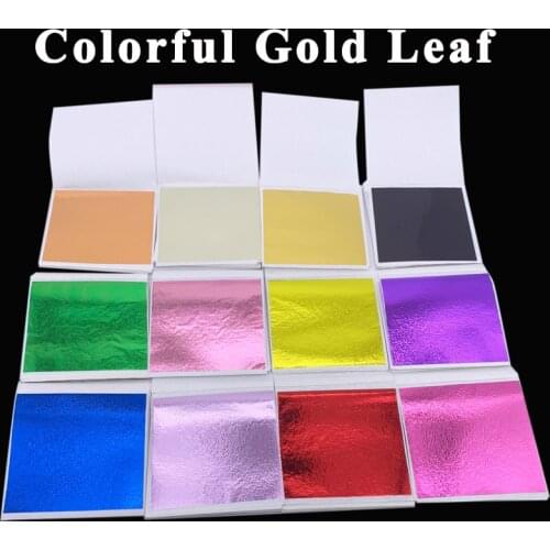80 x 85 mm 500 sheets Taiwan alloy gilding foil - colorful gold leaves Paste furniture lines wall Phone Case crafts Decoration