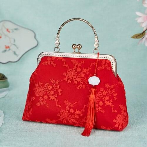 Luxury Handbag New 2021 leather Female Bag mouth gold bag cheongsam bag famous brand retro Chinese style wedding bag