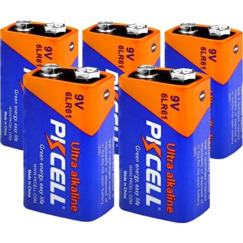 5pcs 9V 6LR61 Alkaline Batteries Non Rechargeable Primary Dry Battery For Remote Control Laser Pen Stop Bark