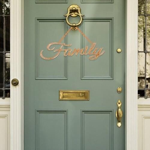 Glass Crystal Family Hanging Form Crystal Word Ornaments Bedroom Wall Door Decoration Pendant Doors and Windows Plastic Ornament