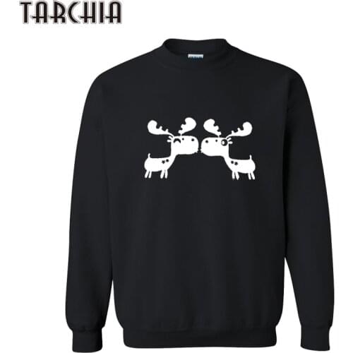 TARCHIA 2021 Spring Autumn Style Men Deer Printed Hoodies Slim Fit Hoody Sweatshirt Hip Hop Pullovers Jacket Men Tracksuits
