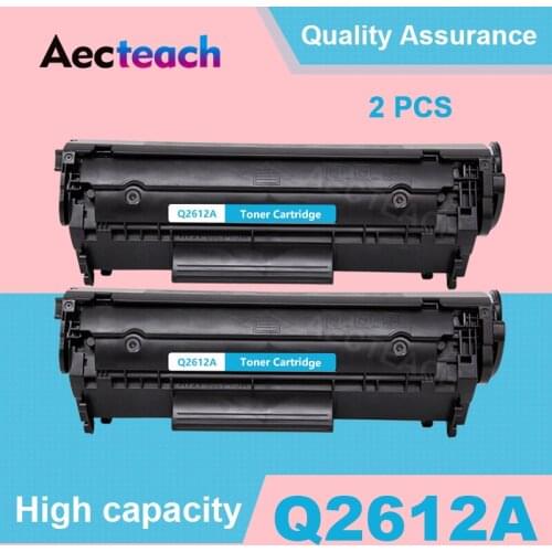 Aecteach 2 PCS compatible Q2612A q2612 2612a 12a 2612 Toner Cartridge for HP LaserJet LJ 1010 1020 1015 1012 3015 3020 3030 3050