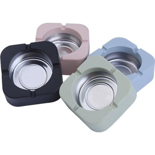 Creative Tinplate Ashtray Personalized Home Office Ashtray Small Portable High Temperature Resistant