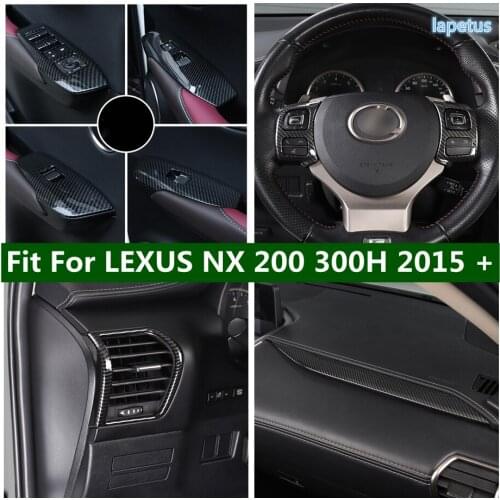 Interior Parts For LEXUS NX 200 300H 2015 - 2020 Glass Lift / Steering Wheel / Central Control Instrument Strip Cover Trim ABS