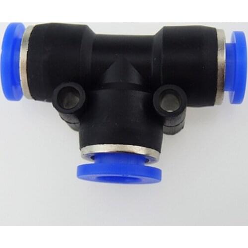 HIGH QUALITY PE8 100Pcs PE8 Pneumatic 8mm to 8mm One Touch End T Connector Quick Fittings