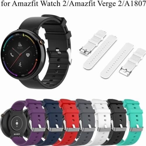 For Huami Amazfit 2 Soft Silicone Sport Wristband Soft Silicone Watch Strap Quick Release Bracelet For Amazfit Verge 2 A1807
