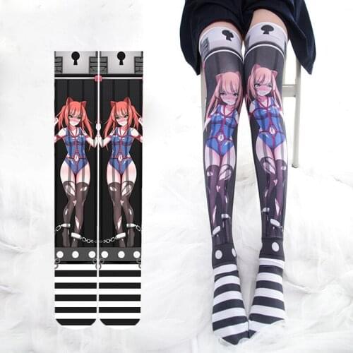 Japanese Lolita Anime Cosplay Lingerie Over Knee Socks for Young Women Girls Leg Warmers Cute Cartoon Thigh High Socks Stockings