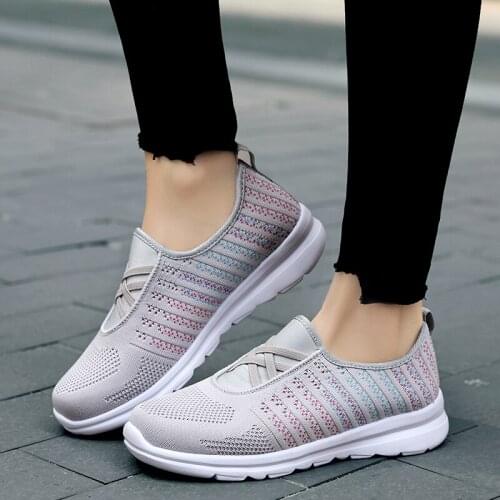Summer Mesh Breathable Women Sneakers Fashion Thick Bottom Platform Casual Shoes Zapatos De Mujer Size 42 Flat Shoes Women