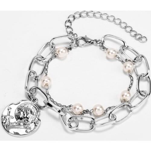 2021 Fashion Gold Chains Heart Bangles Set Link Chain Bracelet For Women SBR210049