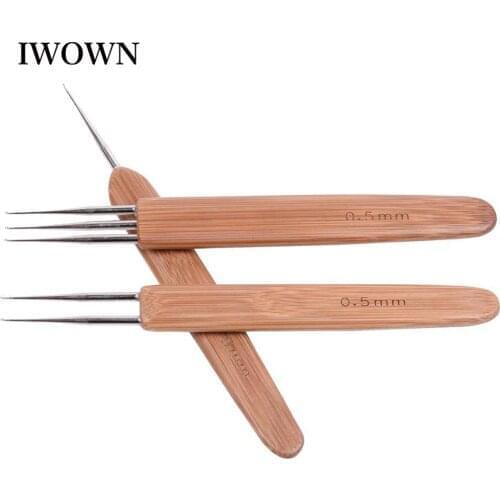 3Pcs Bamboo Dreadlock Crochet Hooks Lock Needle Braid Craft Hair Extensions Weaving Tool Latch Hook For Fixing Dreadlock
