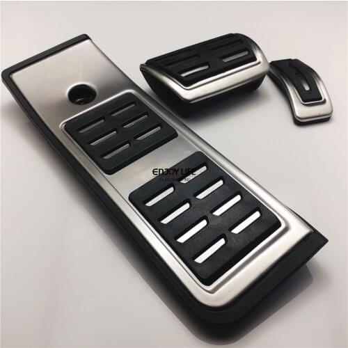 3pcs Gas Fuel Brake Footrest Foot Pedal Pad Set AT For Audi A4 B9 2016 2017