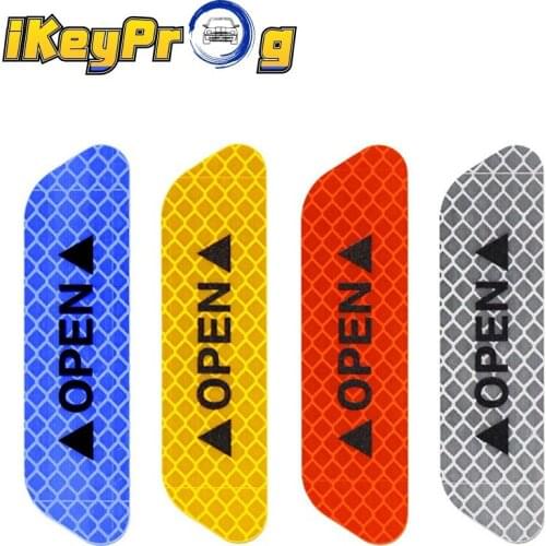 4Pcs Car Open Reflective Tape Waterproof Reflective Strips Lighting Luminous Tapes Car Warning Stickers Night Driving Safety