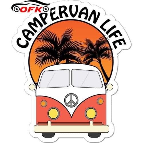 OFK Camper Life Van Camping Road Trip Travel Adventure Car Sticker Decal Stickers for Cars, Motos, Laptops, Industry