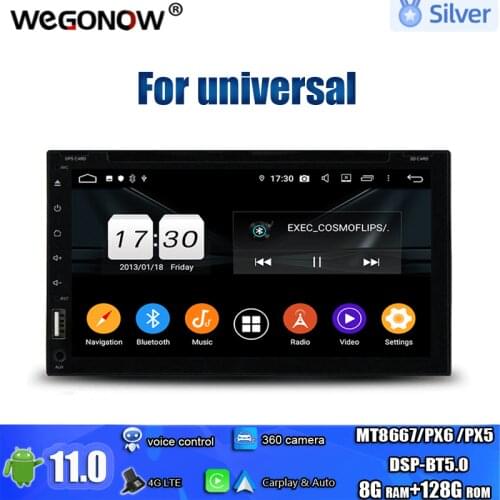 DSP IPS Car DVD Player Android 10.0 4GB RAM 64GB ROM 8 Core navi GPS RDS Radio USB Disc AUX MIC wifi Bluetooth 5.0 For universal