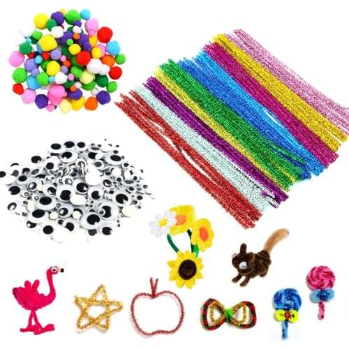 Blingbling Plush Stick /Pompoms Montessori DIY Toys For Children Girl Boy Early Educational Creativity Kindergarten Handmade Toy