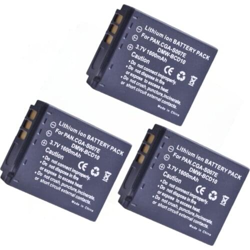 CGA S007 CGA-S007E DMW-BCD10 Battery for Panasonic DMC TZ5, TZ25, TZ1, TZ2, TZ3, TZ4, TZ50, TZ15, TZ15GK