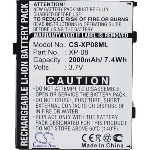 CS 2000mAh / 7.4Wh battery for o2 XDA Flame 00320000053, 306, 709FS00848, XP-08