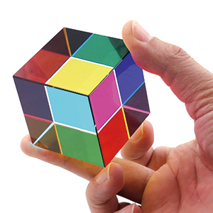 40mm Color Cube Prism CMY cube Three Colors Magenta Yellow and Blue Popular Science Toys Kids Toys