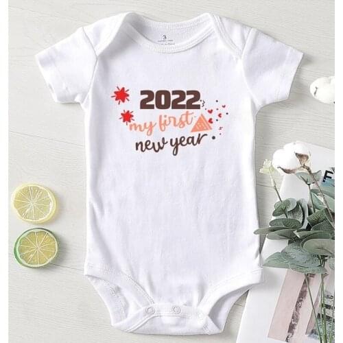 New Born Baby Girl Clothes Romper Kids Autumn 2021 My First New Year Letter Printing Baby Shower Gifts Newborn Clothing
