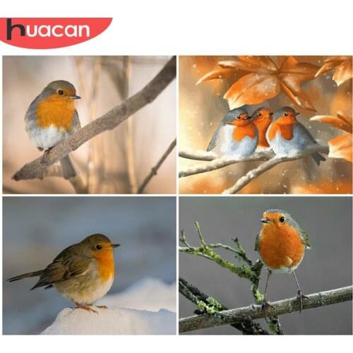 HUACAN DIY Pictures By Number Bird Kits Drawing On Canvas Painting By Numbers Animal Hand Painted Picture Art Gift Home Decor