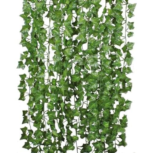 Artificial Ivy Leaf Plants Vine Hanging Garland Fake Foliage Flowers Home Kitchen Garden Office Wedding Wall Decoration