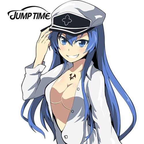 JumpTime 13cm x 10.4cm Uniform temptation Sexy Car Sticker Akame Ga Kill Anime JDM Window Decal 3D Car Styling Accessories