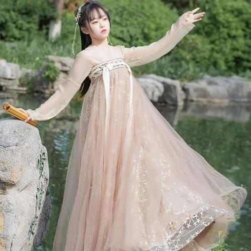 Chinese Hanfu Princess Dress Women Fairy Folk Dance Wear Female Oriental Dance Costume Festival Outfit Stage Show Outfit DN6378