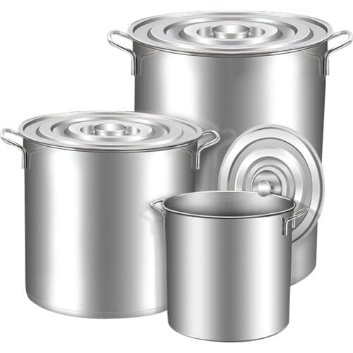 Commercial Stainless Steel Soup Bucket Milk Barrel Soup Pot Large Capacity Kitchen Restaurant Hotel Cookware Cooking Hotpot