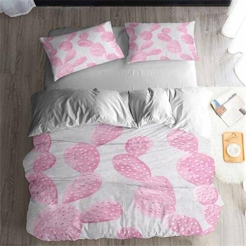 HELENGILI 3D Bedding Set Cactus Print Duvet cover set lifelike bedclothes with pillowcase bed set home Textiles #2-11
